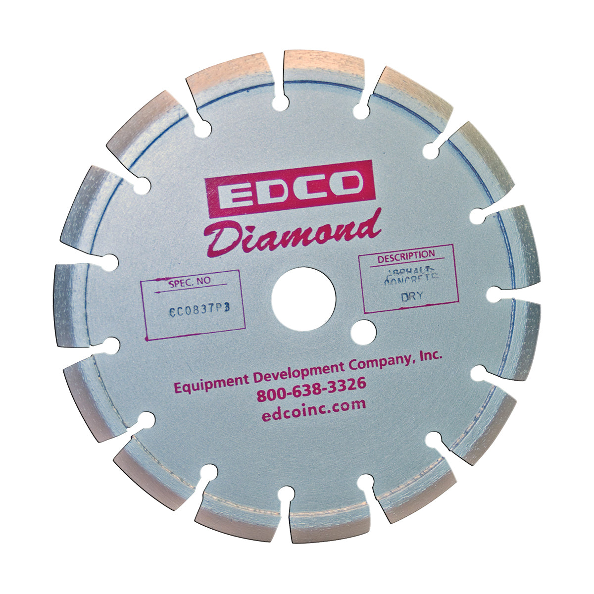 EDCO 8" x .500 x 1″ V-Grooved Diamond Blade (Cured) for use with C-10 8" Crack Chasing Saw