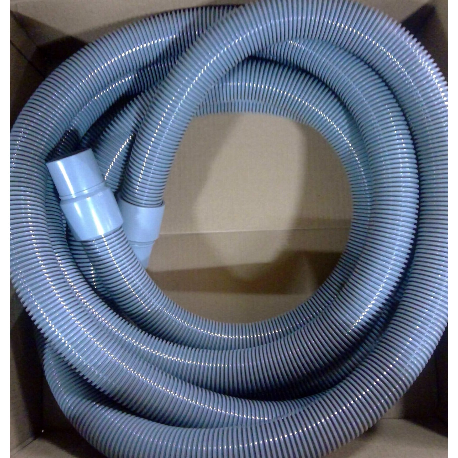 EDCO 2” x 25’ Plastic Crush-Proof Hose with Connector for Vortex Vacuum Systems