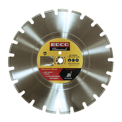 EDCO 14" Asphalt/Green Concrete Diamond Blade (14” x .125 x 1”) for use with 14" Walk-Behind Saws.