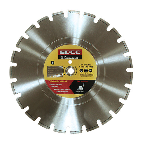 EDCO 14" Asphalt/Green Concrete Diamond Blade (14” x .125 x 1”) for use with 14" Walk-Behind Saws.