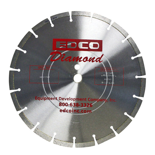 EDCO 18" Asphalt/Green Concrete Diamond Blade (18” x .125 x 1”) for use with 18" Walk-Behind Saws