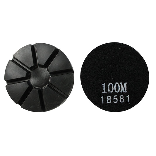 EDCO 3″ 100-Grit Premium Metal Resin Puck with Velcro Back for Magna-Trap® Floor Grinders.

Made from a combination of metal powders and resins, these pucks offer double the durability of standard resin pucks. Designed as robust hybrids, available in up to 400-Grit and effective for both wet and dry polishing applications.
