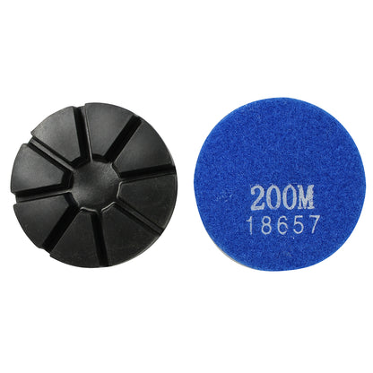 EDCO 3″ 200-Grit Premium Metal Resin Puck with Velcro Back for Magna-Trap® Floor Grinders.

Made from a combination of metal powders and resins, these pucks offer double the durability of standard resin pucks. Designed as robust hybrids, available in up to 400-Grit and effective for both wet and dry polishing applications.