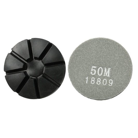 EDCO 3″ 50-Grit Premium Metal Resin Puck with Velcro Back for Magna-Trap® Floor Grinders.

Made from a combination of metal powders and resins, these pucks offer double the durability of standard resin pucks. Designed as robust hybrids, available in up to 400-Grit and effective for both wet and dry polishing applications.