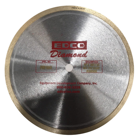 EDCO Standard Cutting Blade, Wet, Continuous Rim (10” x .060 x 5/8) for use with TMS-10&nbsp;10" Tile Saw.