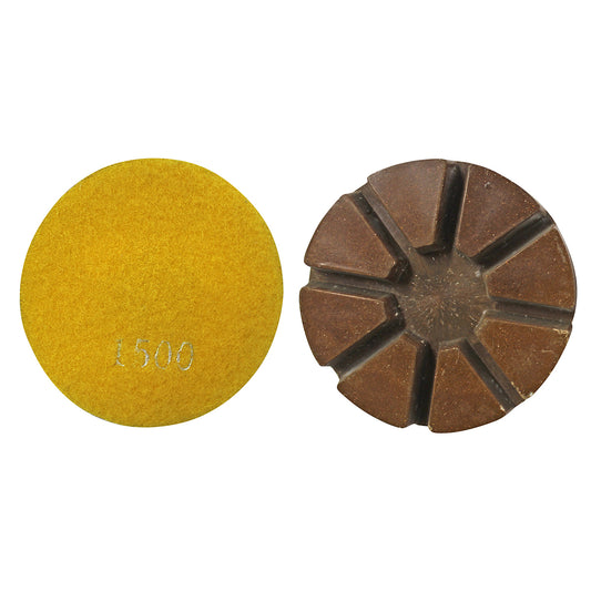 EDCO 3″ 1500-Grit Premium Resin Puck with Velcro Back for Magna-Trap® Floor Grinders.

Effectively eliminate scratches caused by metal bonds. Designed for hard materials, delivering a refined, polished finish. Available in up to 3000-Grit.