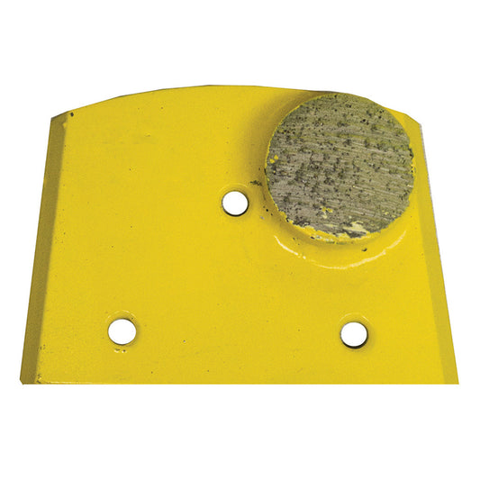 EDCO 30-Grit Single Dyma-Dot, (Yellow) Soft Concrete (3 Pack) for Magna-Trap® Floor Grinders.

Designed for powerful concrete grinding and effective removal of epoxies and tough coatings. Produces a clean finish with moderate scratching and without gouging. Ideal for general-purpose use, especially suited for coating removal.