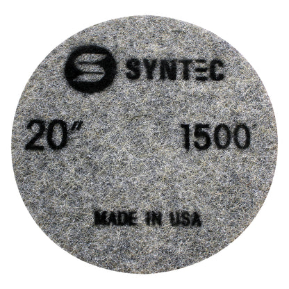 EDCO Syntec 20" 1500-Grit Pro Burnishing Pad (5 Pack) for use with Magna-Trap® Grinders/Polishers.

Burnishing pads featuring fine-grit Diamond and Resin that generate heat to activate the floor guard, producing a polished surface with a brilliant shine.