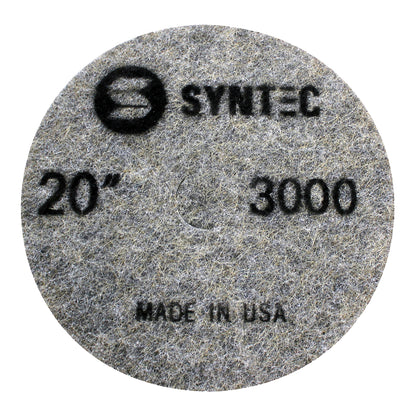 EDCO Syntec 20" 3000-Grit Pro Burnishing Pad (5 Pack) for use with Magna-Trap® Grinders/Polishers.

Burnishing pads featuring fine-grit Diamond and Resin that generate heat to activate the floor guard, producing a polished surface with a brilliant shine.