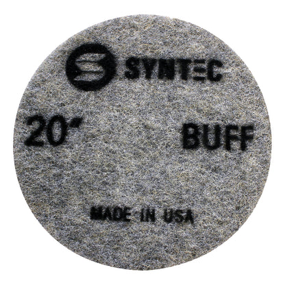 EDCO Syntec 20" BUFF-Grit Pro Burnishing Pad (5 Pack) for use with Magna-Trap® Grinders/Polishers.

Burnishing pads featuring fine-grit Diamond and Resin that generate heat to activate the floor guard, producing a polished surface with a brilliant shine.