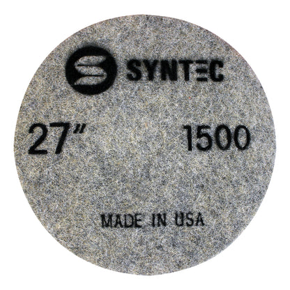 EDCO Syntec 27" 1500-Grit Pro Burnishing Pad (5 Pack) for use with Magna-Trap® Grinders/Polishers.

Burnishing pads featuring fine-grit Diamond and Resin that generate heat to activate the floor guard, producing a polished surface with a brilliant shine.