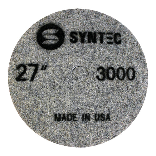 EDCO Syntec 27" 3000-Grit Pro Burnishing Pad (5 Pack) for use with Magna-Trap® Grinders/Polishers.

Burnishing pads featuring fine-grit Diamond and Resin that generate heat to activate the floor guard, producing a polished surface with a brilliant shine.