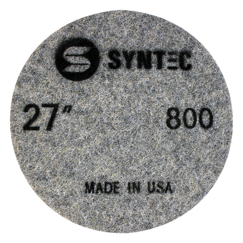 EDCO Syntec 27" 800-Grit Pro Burnishing Pad (5 Pack) for use with Magna-Trap® Grinders/Polishers.

Burnishing pads featuring fine-grit Diamond and Resin that generate heat to activate the floor guard, producing a polished surface with a brilliant shine.