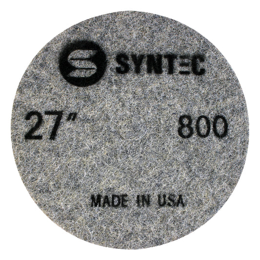 EDCO Syntec 27" 800-Grit Pro Burnishing Pad (5 Pack) for use with Magna-Trap® Grinders/Polishers.

Burnishing pads featuring fine-grit Diamond and Resin that generate heat to activate the floor guard, producing a polished surface with a brilliant shine.