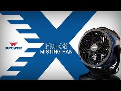 XPOWER FM-68 Multi-Purpose Oscillating Misting Fan and Air Circulator