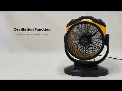 XPOWER FC-100S Multipurpose 11" Pro Air Circulator Utility Fan with Oscillating Feature