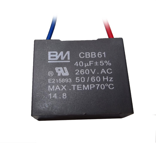 Capacitor (40uF, 260V, 50Hz/60Hz) for XPOWER X-12 Confined Space Fan &amp; BR-252A Inflatable Blower